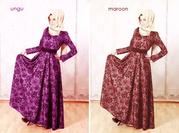 Model Baju Batik Pesta Wanita Muslimah Terbaru